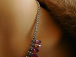 b david pink rhinestone necklace good